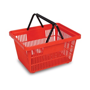 Al por mayor rojo <span class=keywords><strong>mano</strong></span> llevar Meta cosmética pequeña cesta de compras - Product Image 1