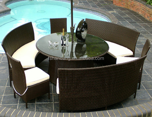 Set di Mobili da Giardino in Rattan Sintetico con Tavolo Rotondo e Sedie per 4,5,6,8,10,12 Posti - Product Image 2