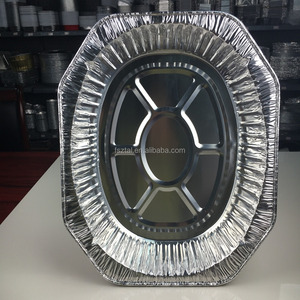 225 oz <strong>Disposable</strong> Aluminum Foil Oven Tray Oval Shape <strong>Turkey</strong> <strong>Roasting</strong> <strong>Pan</strong> with Lid Pulp Material for Food BBQ Takeaway Packaging - Product Image 2