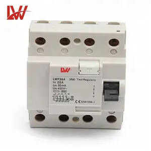Disjuntor magnético/elétrico f364 rccb, disjuntor de corrente residual tipo 4p