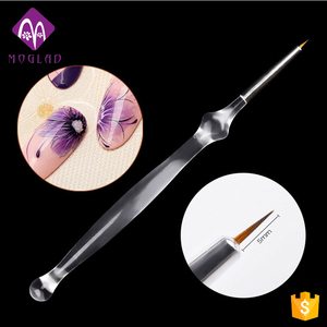 Neueste einzigartige Acryl transparente Griff Nail Liner String Brush Nail Art Brush Nagel Gel Brush