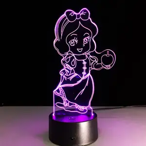 Lámpara de noche de princesa Blancanieves para niños, Luminaria LED con cambio de 7 colores, Material seguro para dormitorio, USB 5V