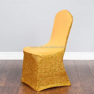 Metallic Cheap Spandex Sequin Chair Cover For Wedding Event Banquet