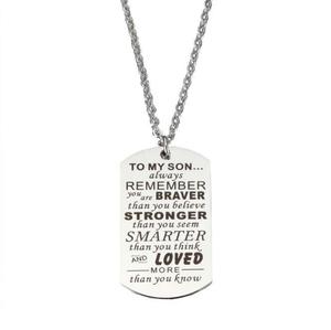 Collana da Uomo/Ragazzo con Ciondolo Militare Forza Aerea: Targa per Cani 'Sempre <span class=keywords><strong>Ricordati</strong></span> di Papà' - Product Image 1
