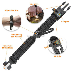 Braccialetto di <span class=keywords><strong>Sopravvivenza</strong></span> KongBo USA con Accendifuoco in Pietra Naturale e Paracord Regolabile di Alta Qualità - Product Image 4