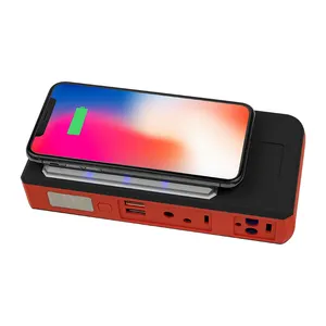 Unique design solar jump starter with built-in QI standard wireless charger