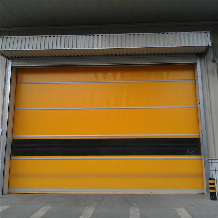 Puerta enrollable industrial automática de alta velocidad, puerta de pvc con vista clara