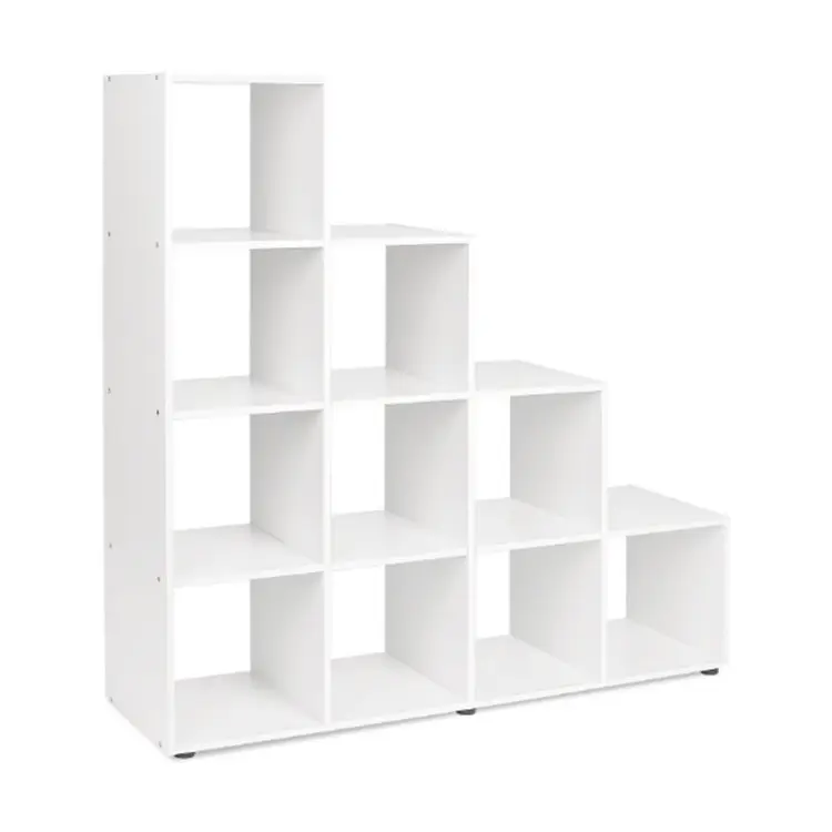Estantería blanca de madera con forma de cubo para el hogar y la Oficina, organizador de 105x105x29cm