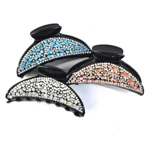 Noble Black hair Claw Clip Colorful Full Rhinestone Jaw Clip For Women