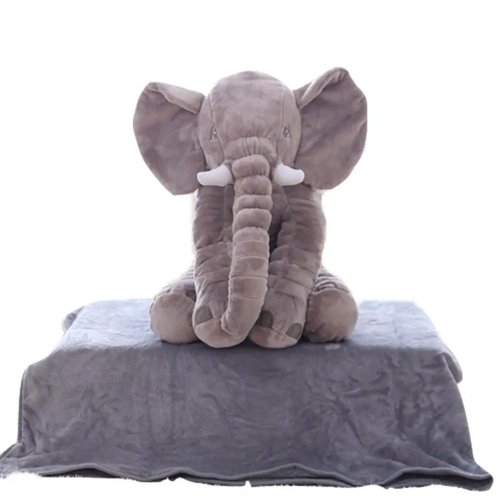 Dropshipping. Exclusivo. De 60cm elefante de peluche patrón con manta cojín elefante de peluche almohada