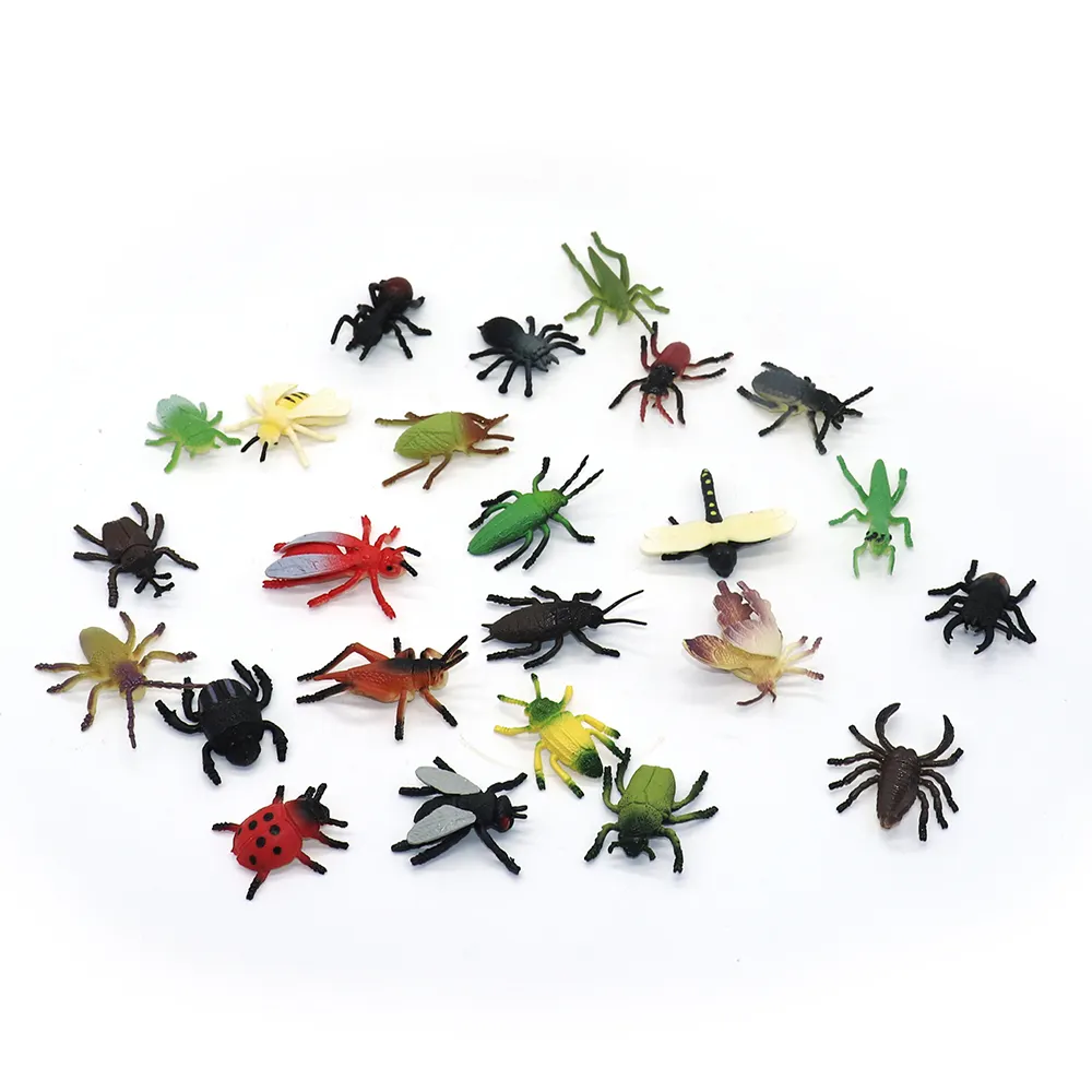 Hot verkäufe 1.2 "-2.5" PVC mini authentische insekten 24 arten