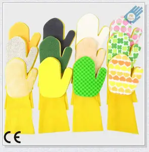 Guantes de látex con esponja para limpieza del hogar, embalaje personalizado con tarjeta para la cabeza