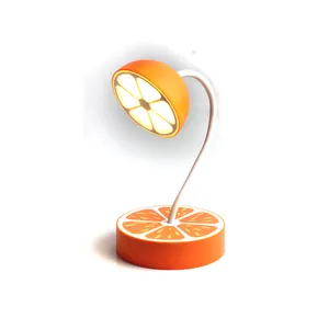 USB Rechargeable Orange Forme Dimmable Soins Oculaires Table Led Livre Lampe De Lecture pour Enfants