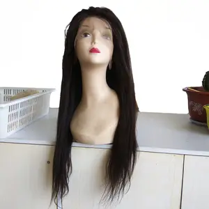 22 inch natural hairline italian yaki hair lace wigs best quality yaki straight lace front wig indian remy hair full lace wig