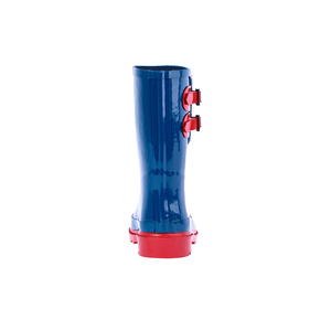 Logo imprimé kid pvc boot gousset côté solide couleur brillant fantaisie bottes en caoutchouc <span class=keywords><strong>noir</strong></span> enfants western en caoutchouc - Product Image 3