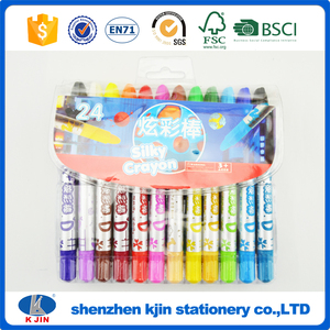 Vendita calda certifiate 24 colori pastelli ad olio in contenitore di pvc per i bambini - Product Image 1