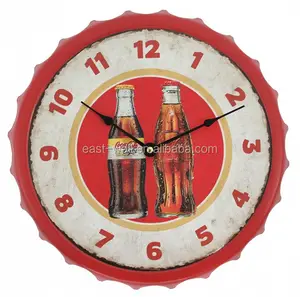 13 "réplica hombre cueva garaje estilo Cola botella Relojes de pared de estilo antiguo