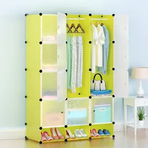 DIY 16 Cube Draagbare Kleding Garderobe Kast Closet Organizer