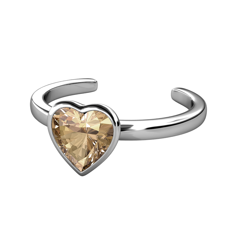 Ottone di qualità con placcatura in oro bianco 18K color champagne