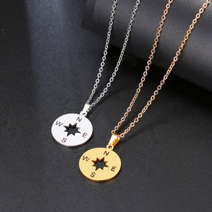 <span class=keywords><strong>Ciondolo</strong></span> <span class=keywords><strong>Bussola</strong></span> in Acciaio Inossidabile Placcato Argento/Oro <span class=keywords><strong>con</strong></span> Catena, Minimalista e di Tendenza, per Bambini e Donne - Product Image 2