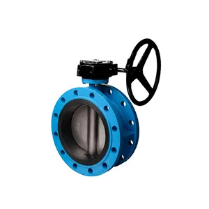 Caja de engranajes de gusano de Gas y agua, válvula de mariposa de doble brida de acero inoxidable FLG, OEM DN50 DN80 - Product Image 1