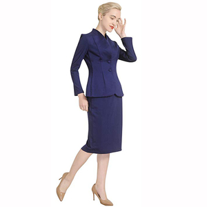 Conjunto de dos piezas de falda <span class=keywords><strong>azul</strong></span> cielo <span class=keywords><strong>para</strong></span> <span class=keywords><strong>mujer</strong></span>, <span class=keywords><strong>traje</strong></span> de negocios, elegante, Formal, adelgazante, diseño aerodinámico - Product Image 2