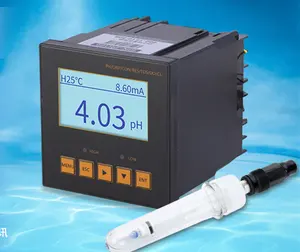 PH160 工业 pH 控制器在线 ph计测试仪 pH 传感器探头 ORP 探测器污水控制器 + 5m 组合电极