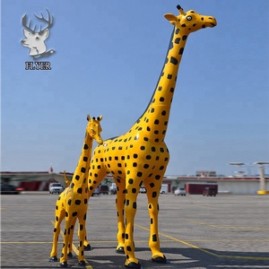 Bán Chạy 2023 Tượng Hươu Cao Cổ Sợi Thủy Tinh Kích Thước Cuộc Sống Ngoài Trời - Product Image 6