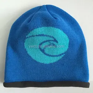 Custom logo double layer winter outdoor warm polar fleece hats sports beanie caps for men