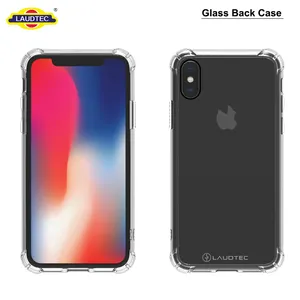 Alta calidad cristal transparente vidrio templado caso trasero para el iPhone x cubierta