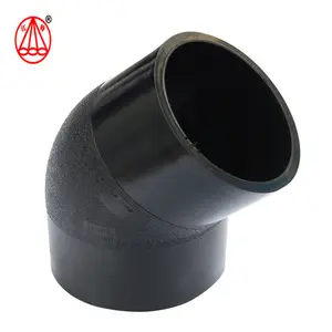 Jiangte 100% Baru Bahan Butt Welding Pipa HDPE Fitting Bend 45 Gelar Siku