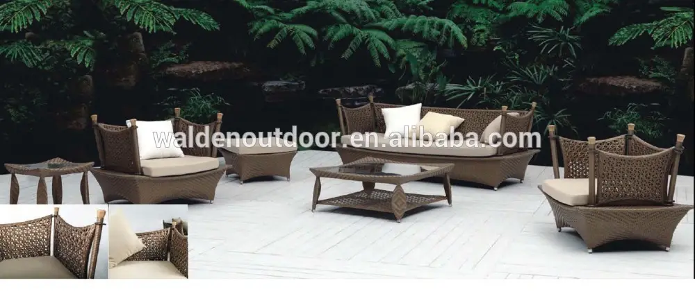 A buon mercato esterno ikea mobili da giardino in vimini rattan divano(DH- 9665)
