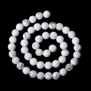 Cuentas redondas de howlita blanca Natural, abalorios sueltos de piedras preciosas para fabricación de joyas, collares y pulseras, venta al por mayor - Product Image 4