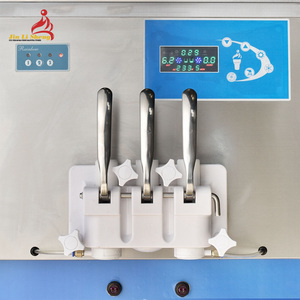 Bơm Thức Ăn Cao Overrun Thương Mại 3 Hương Vị Sữa Chua Đông Lạnh Mềm Phục Vụ Máy Làm Kem Với Hệ Thống Xi-rô Cầu Vồng - Product Image 2