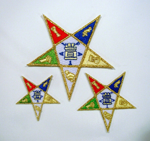 Badge brodé étoile mascotte, produit de qualité, à transférer sur l'emblème 100%