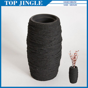 Concrete Material <b>Black</b> Colored <b>Yarn</b> Shape Flower Vase - Product Image 3