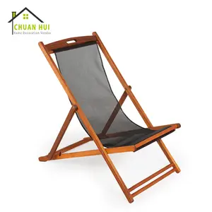 Holesale-silla plegable de madera antigua, tumbona de playa, color blanco