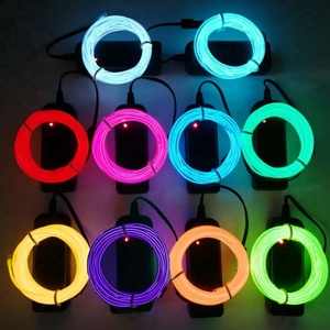 Venta al por mayor luz intermitente 2,3 MM 3m EL cable con paquete de batería (10 colores para seleccionar) - Product Image 2