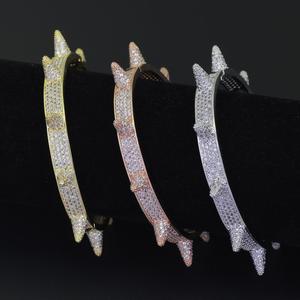 BB103 Hip Hop Iced Out Bling Chain <strong>Bangle</strong> <strong>for</strong> Women <strong>Men</strong> Jewelry Brass CZ Stone Punk Bracelet - Product Image 5