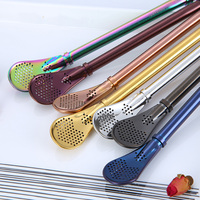 Cuillère-paille à yerba maté en acier inoxydable 304 de qualité alimentaire, recyclable