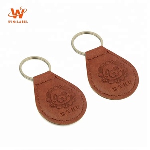 Bán Buôn Tùy Chỉnh Tên Thương Hiệu Nổi Logo PU Da Chính Hãng Tag Keychain Đối Với Khuyến Mãi - Product Image 2