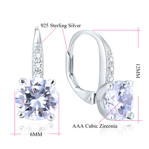 <span class=keywords><strong>POLIVA</strong></span> mejor venta caliente reina de la moda de Plata de Ley 925 chapado en oro blanco diamante CZ eternidad Banco ronda pendiente - Product Image 6