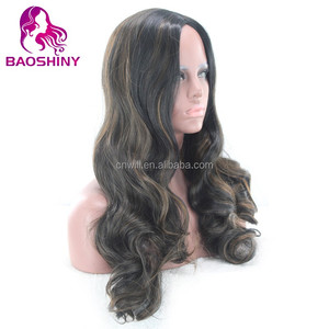Wig Rambut Sintetis Model Body Wave Wig Sintetis untuk Wanita Kulit Hitam Wig Sintetis Panjang Bergelombang - Product Image 5