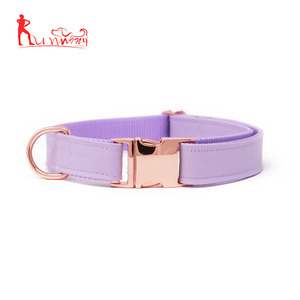 Collar para perro de piel sintética con hebilla de oro rosa - Product Image 3