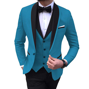 Costume homme formel 3 pièces coupe classique revers châle uni pour bal de promo et mariage (Blazer+Gilet+Pantalon) <span class=keywords><strong>2019</strong></span> - Product Image 5