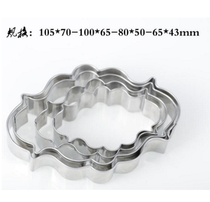 Công Cụ Làm Bánh 4 Pc Set Frame Blessing Wish <span class=keywords><strong>Plaque</strong></span> Kim Loại <span class=keywords><strong>Cookie</strong></span> Cắt Pastry Công Cụ Trang Trí Hình Bầu Dục Bakeware Bếp Khuôn Kim Loại Khuôn - Product Image 2