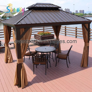 Gazebo extérieur en métal à cadre en aluminium, abri de jardin Pop up Gazebo 1 pièce étui de décoration extérieure en bois solide 5 ans - Product Image 5