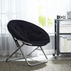<span class=keywords><strong>Chaise</strong></span> lunaire d'intérieur rembourré en fausse fourrure, siège avec cadre métallique - Product Image 3