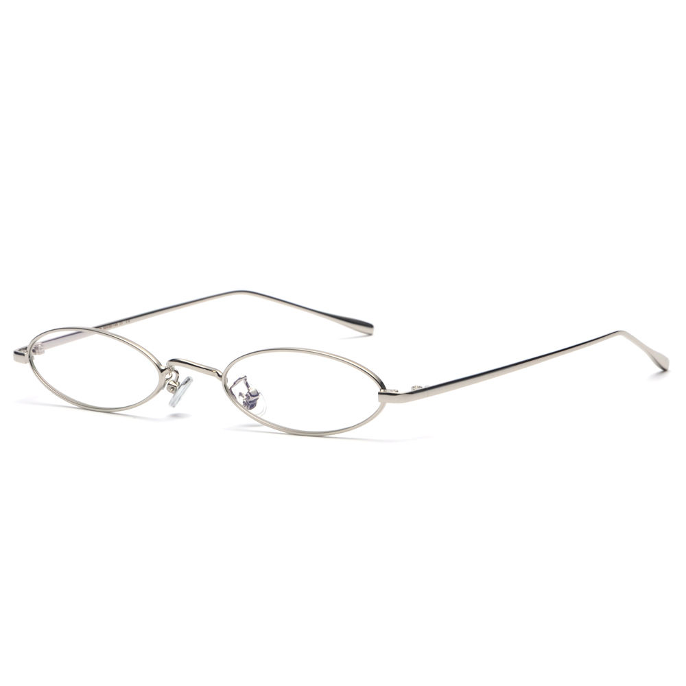 小さな楕円形のメガネフレーム男性レトロゴールドメタルフレームクリア