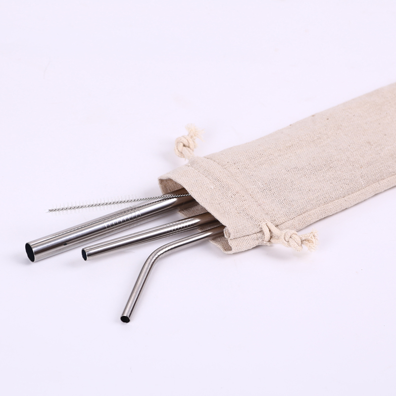 20oz 304 straws metal Stainless steel straight/bent drinking straw Cleaning brush Reusable smoothie Cocktail straws